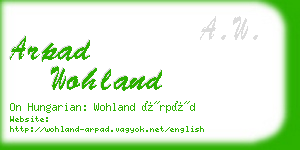 arpad wohland business card